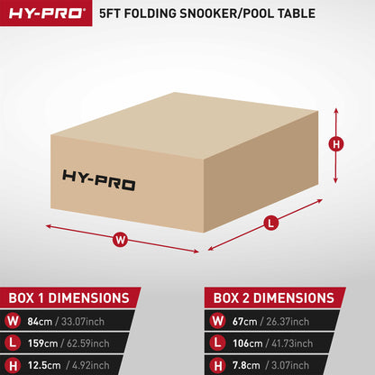 Hy-Pro 5ft Folding Snooker and Pool Table