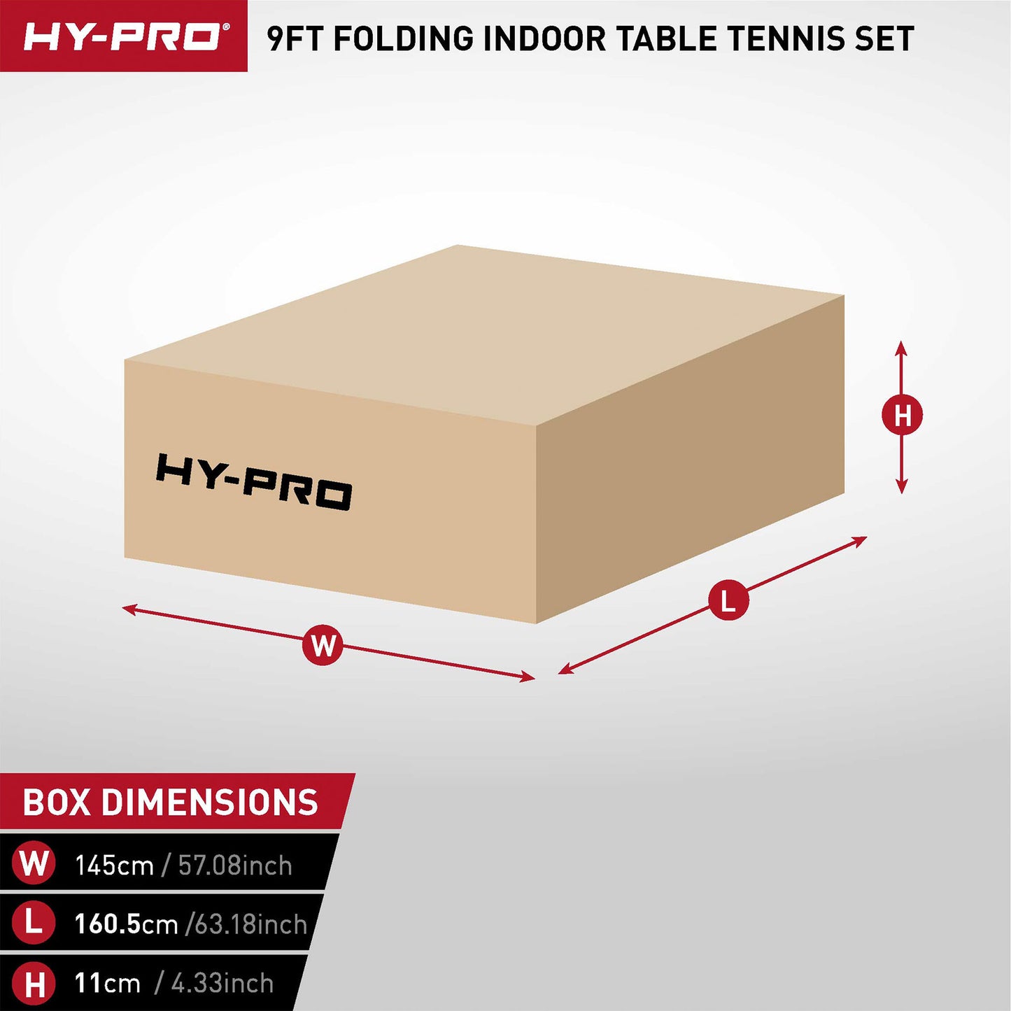 Hy-Pro 9ft Indoor Table Tennis Table