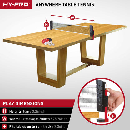 Hy-Pro 2 Person Portable Table Tennis Set