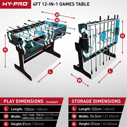 Hy-Pro 12 in 1 Metron Folding Multi Games Table