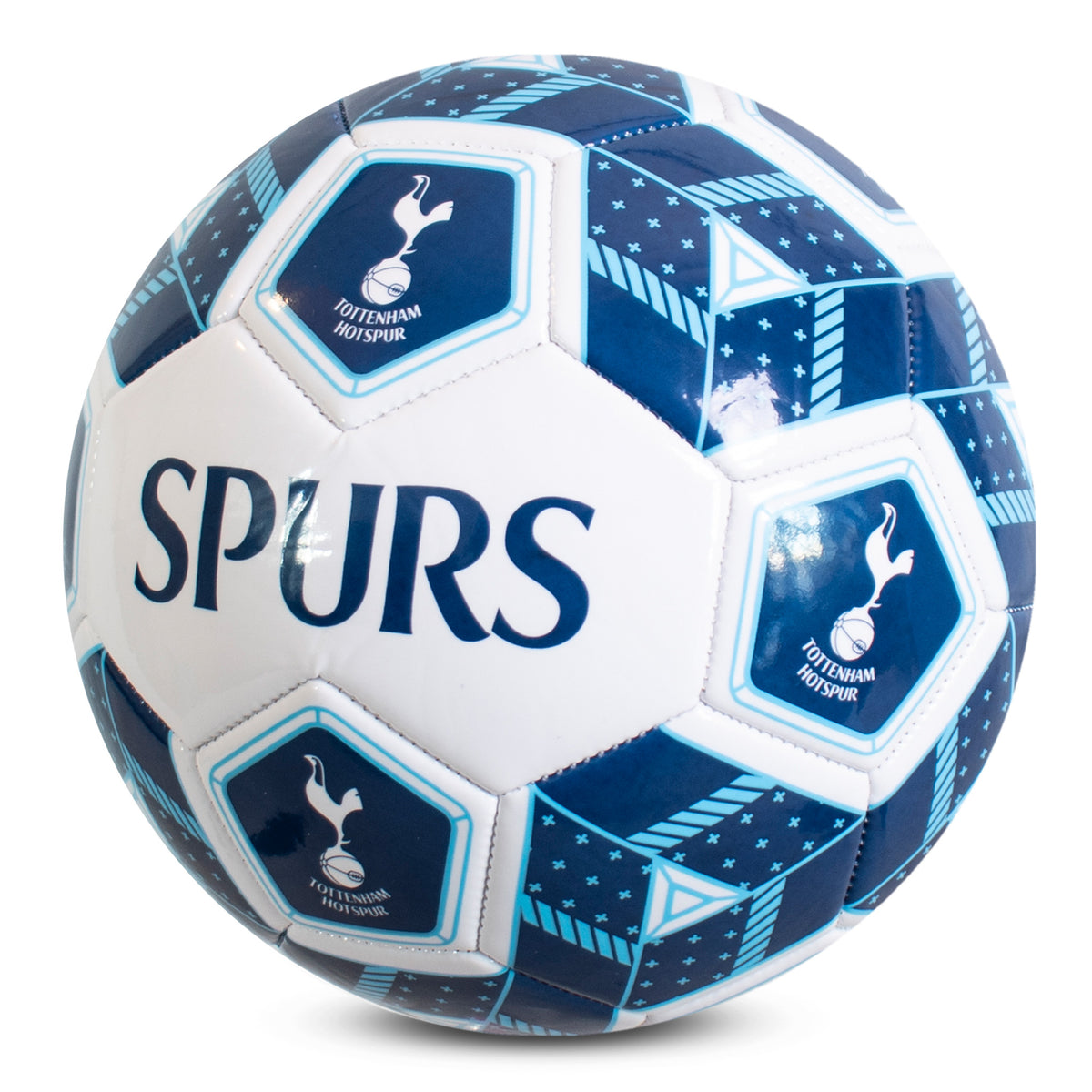 Tottenham Hotspur Crest Football in blue and white on a white background